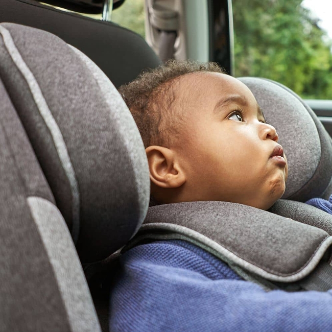 მანქანის სავარძელი ENO360°, 0-დან-36კგ.-მდე ბავშვებისათვის, 360°-ით ბრუნვადი, ღია ნაცრისფერი